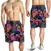 Neon Color Tropical Palm Leaves Mens Shorts