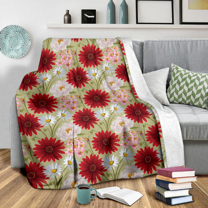 Gerberas Pattern Print Design GB07 Fleece Blanket