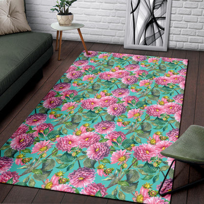 Dahlia Pattern Print Design DH07 Area Rugs