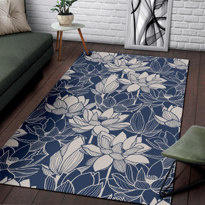 Water Lily Pattern Print Design WL04 Area Rugs
