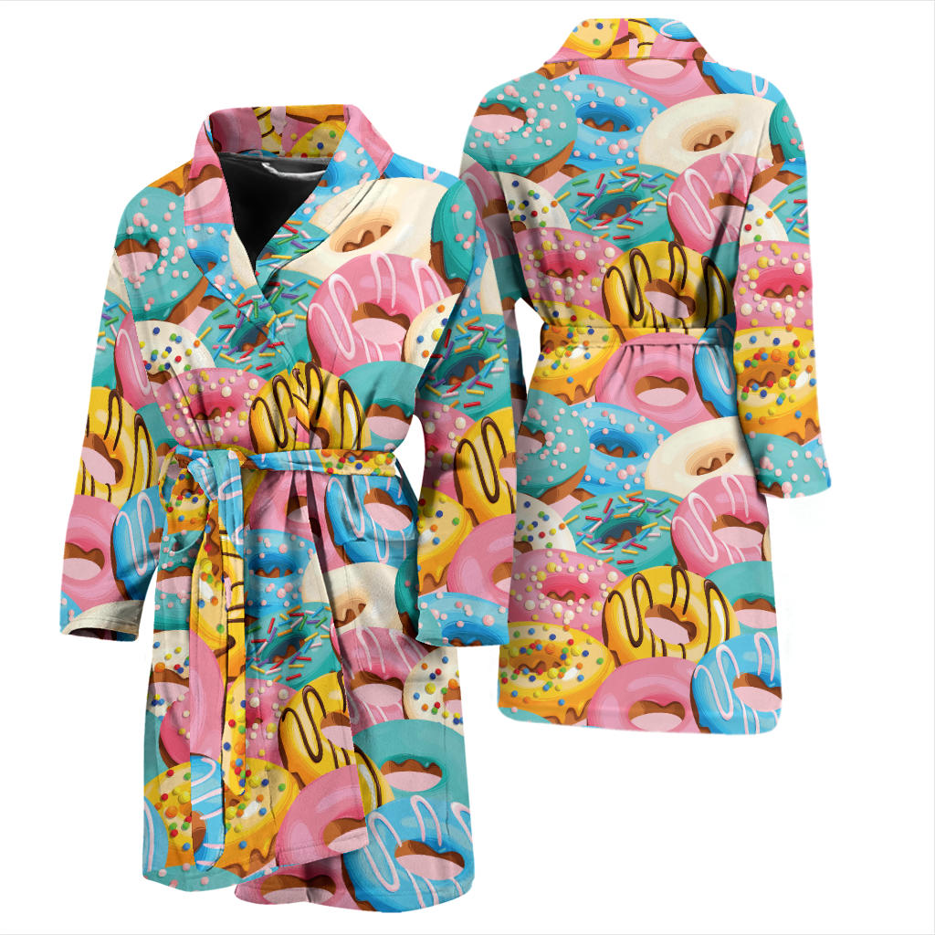 Donut Pattern Print Design DN01 Men Bathrobe