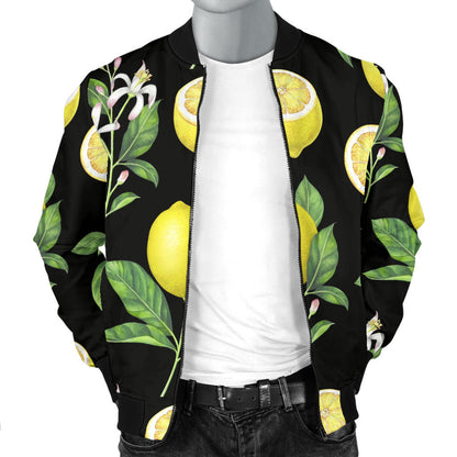 Lemon Pattern Print Design LM02 Men Bomber Jacket