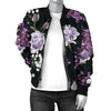 Lilac Pattern Print Design LI04 Women Bomber Jacket