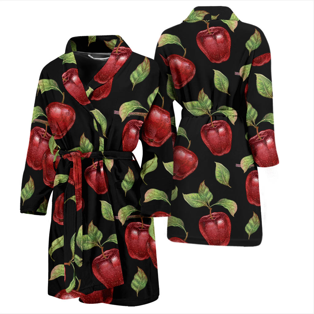 Apple Pattern Print Design AP011 Men Bathrobe