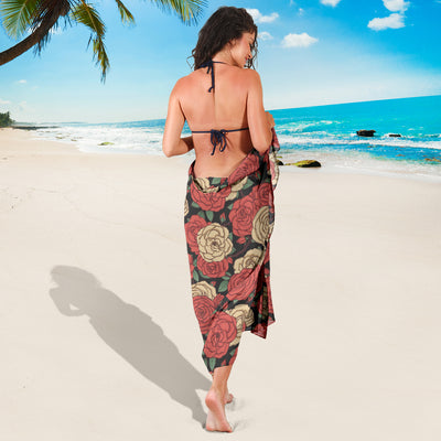 Camellia Pattern Print Design CM01 Sarong Pareo Wrap