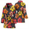 Hibiscus Pattern Print Design HB024 Women Bathrobe