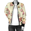 Cupcake Pattern Print Design 04 Women's Bomber Jacket