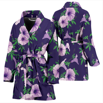 Morning Glory Pattern Print Design MG01 Women Bathrobe