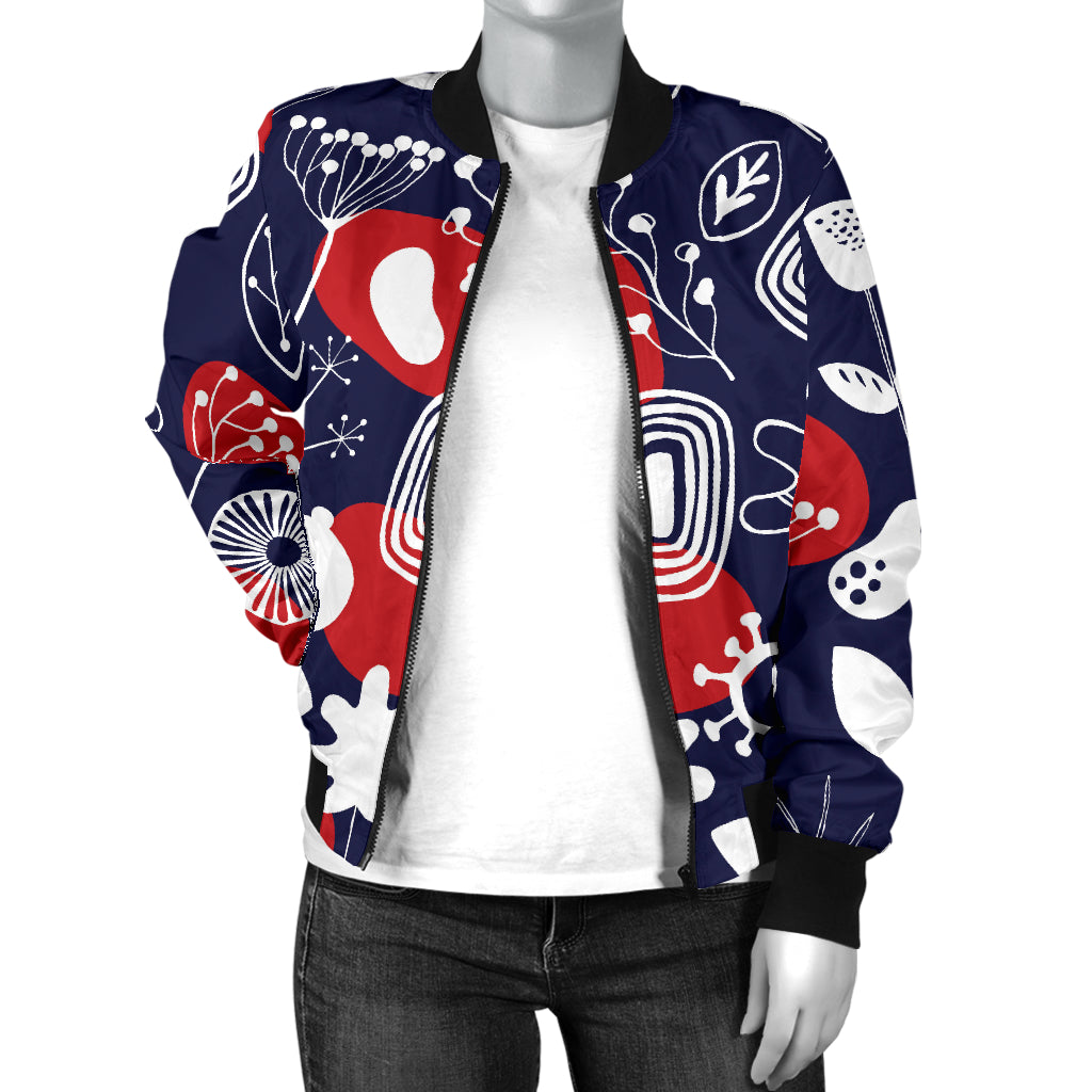Nordic Pattern Print Design A02 Women's Bomber Jacket