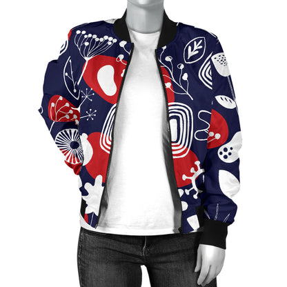 Nordic Pattern Print Design A02 Women's Bomber Jacket