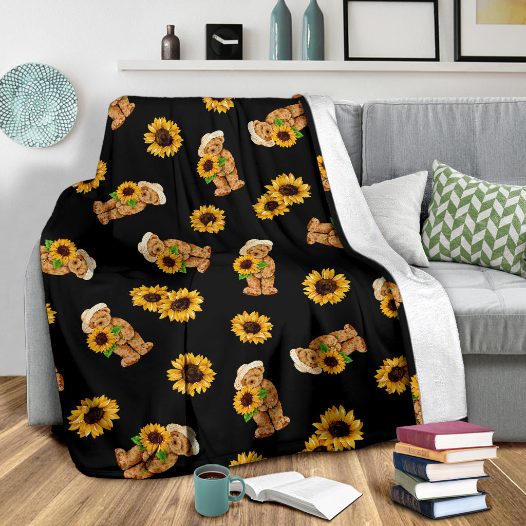 Sunflower Pattern Print Design SF016 Fleece Blanket