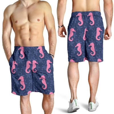 SeaHorse Pink Pattern Print Design 02 Mens Shorts