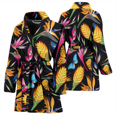 Tropical Flower Pattern Print Design TF016 Women Bathrobe