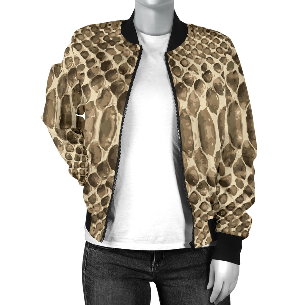 Python Pattern Print Design A02 Women's Bomber Jacket