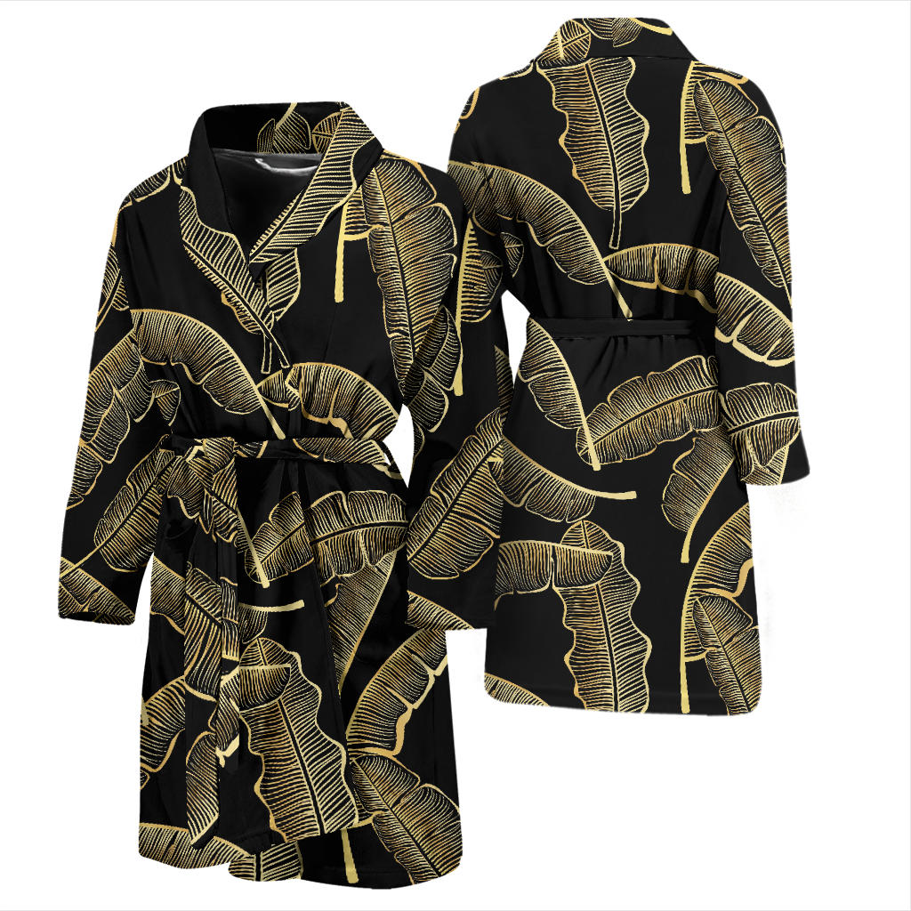 Banana Leaf Pattern Print Design BL07 Men Bathrobe