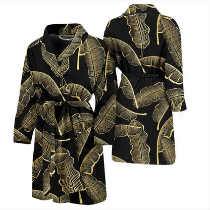 Banana Leaf Pattern Print Design BL07 Men Bathrobe