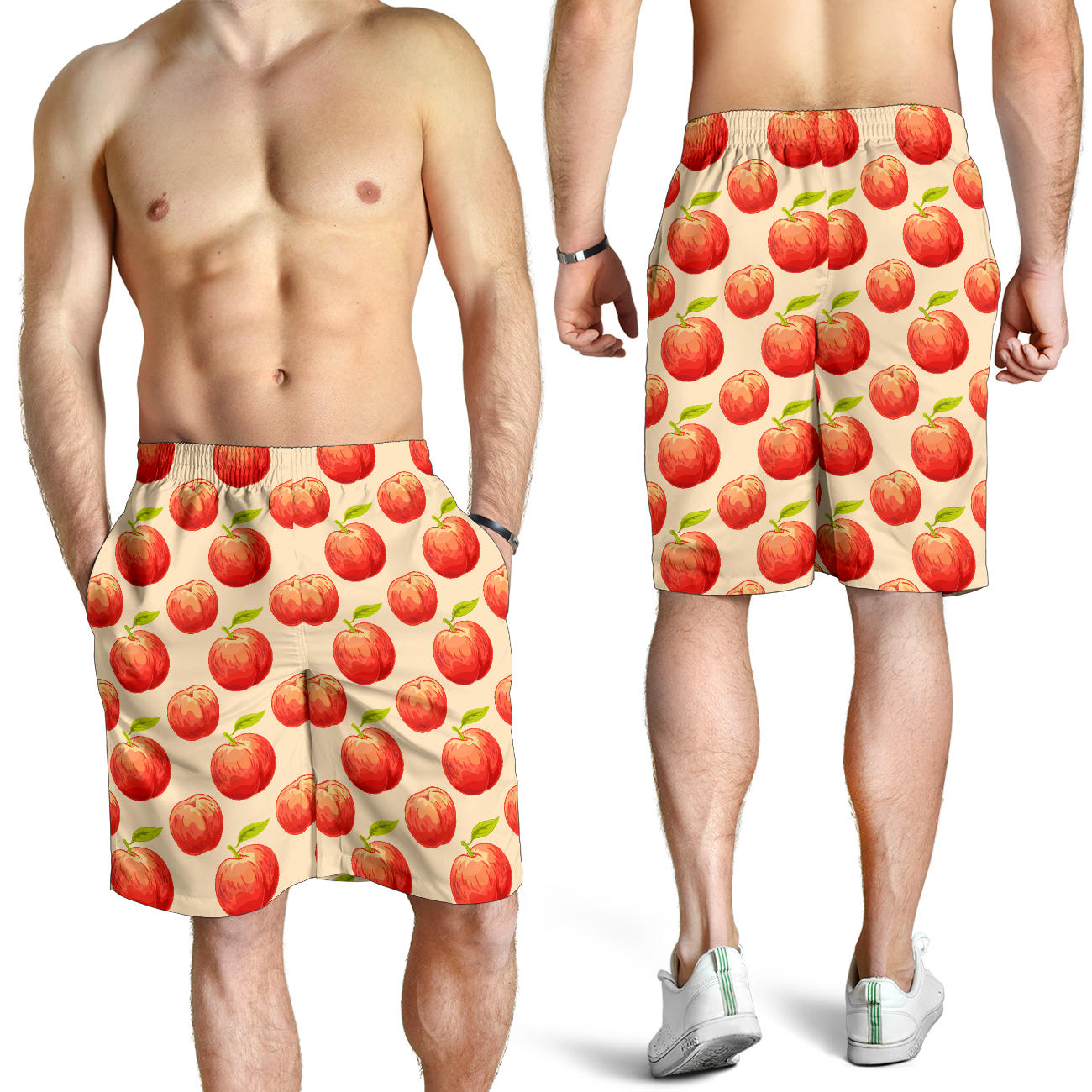 Peach Pattern Print Design A03 Mens Shorts