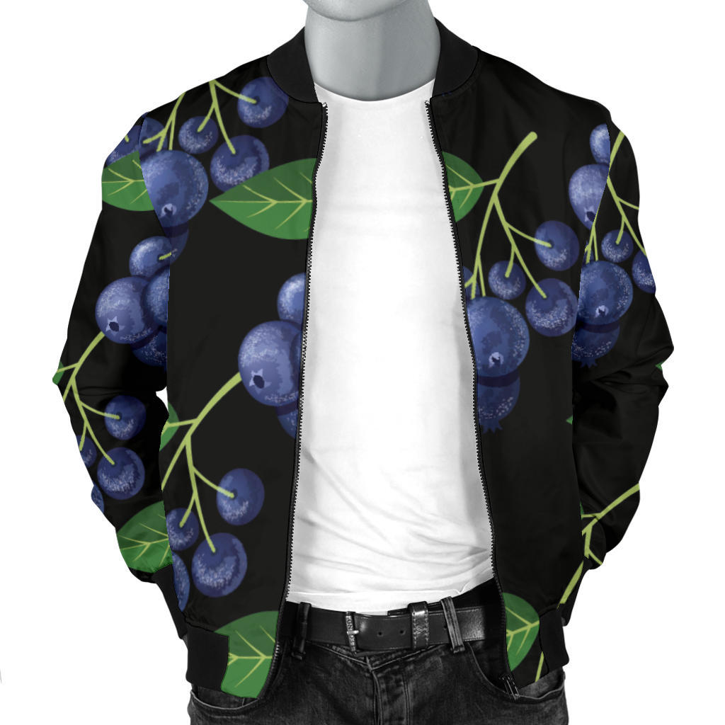 Blueberry Pattern Print Design BB01 Men Bomber Jacket