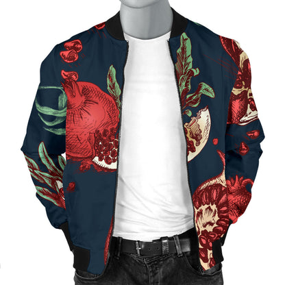 Pomegranate Pattern Print Design PG04 Men Bomber Jacket