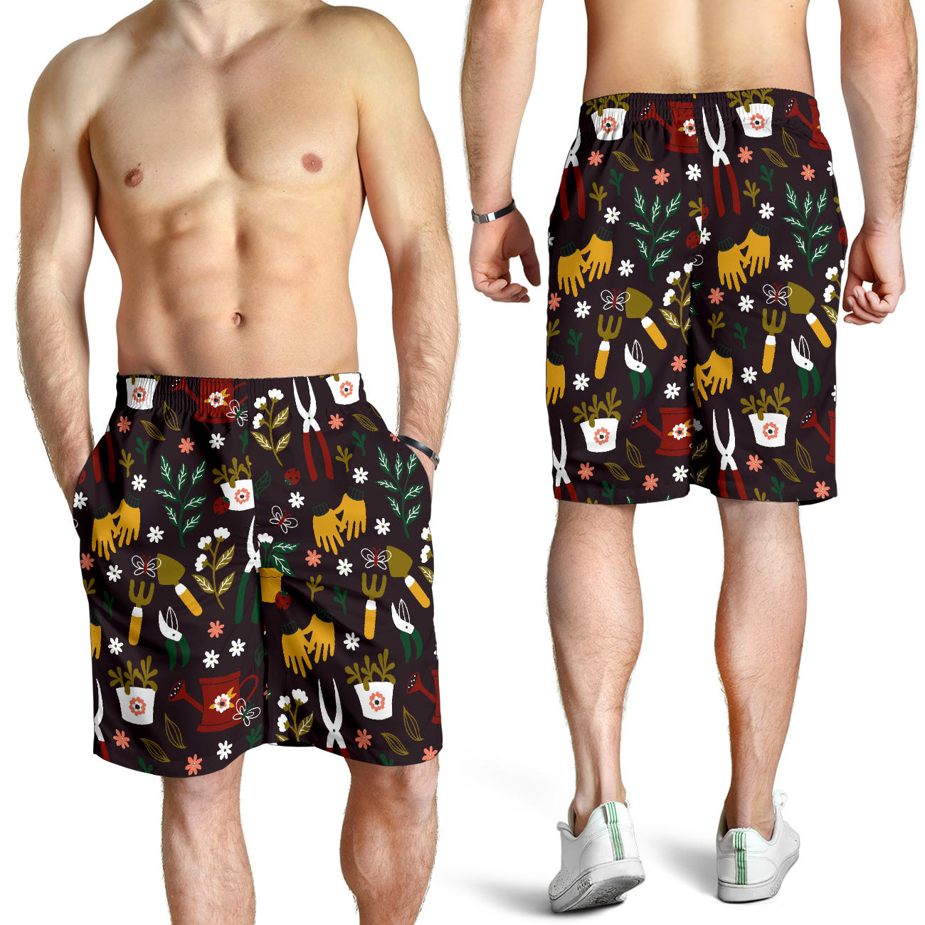 Gardening Pattern Print Design G05 Mens Shorts