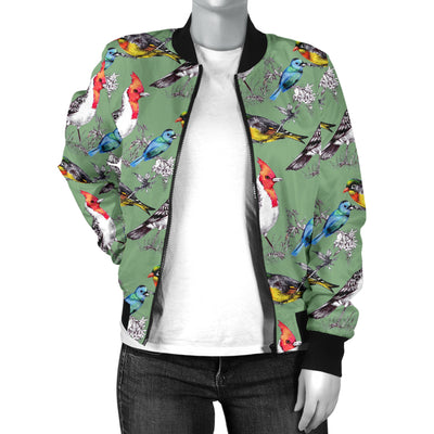 Birds Pattern Print Design 07 Women's Bomber Jacket