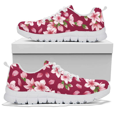 Cherry Blossom Pattern Print Design CB06 Sneakers White Bottom Shoes