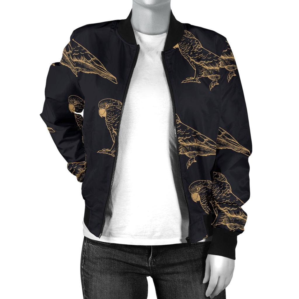 Parakeet Pattern Print Design A04 Women's Bomber Jacket