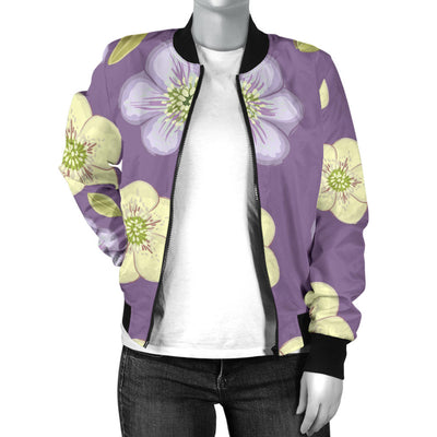 Anemone Pattern Print Design AM013 Women Bomber Jacket