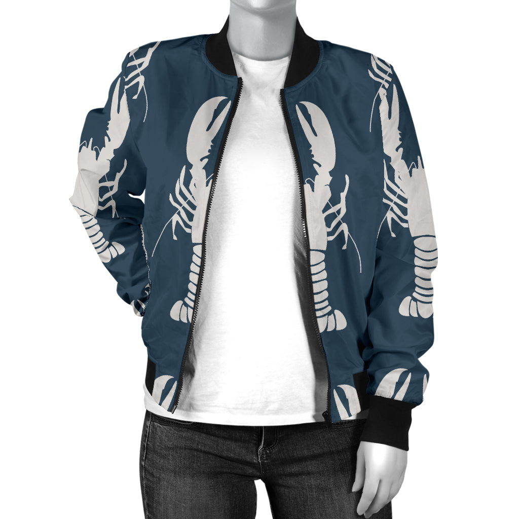 Lobster Pattern Print Design 02 Women's Bomber Jacket