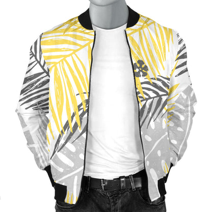 Palm Leaves Pattern Print Design PL012 Men Bomber Jacket
