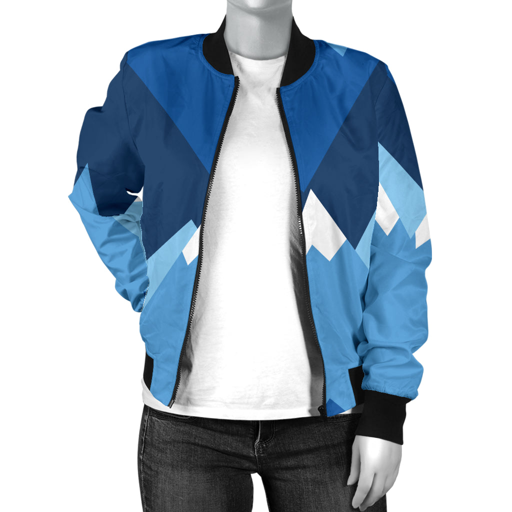 Mountain Pattern Print Design 04 Women's Bomber Jacket