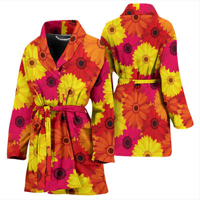 Gerberas Pattern Print Design GB05 Women Bathrobe