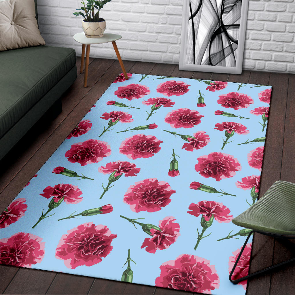 Carnations Pattern Print Design CN01 Area Rugs