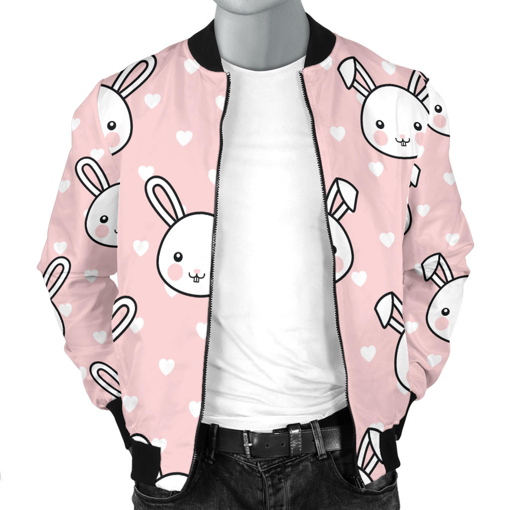 Rabbit Pattern Print Design RB02 Men Bomber Jacket