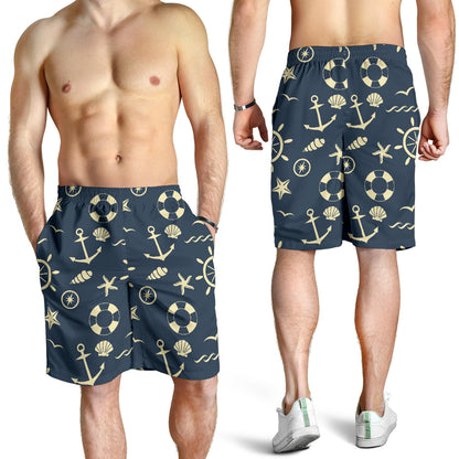 Nautical Pattern Print Design A01 Mens Shorts