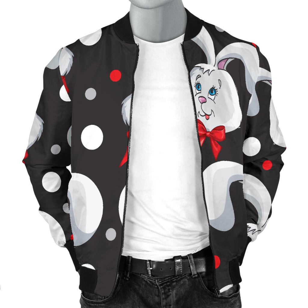 Rabbit Pattern Print Design RB012 Men Bomber Jacket