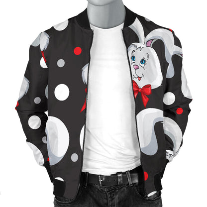 Rabbit Pattern Print Design RB012 Men Bomber Jacket