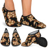 Brown Hibiscus Pattern Print Design HB06 Aqua Water Shoes