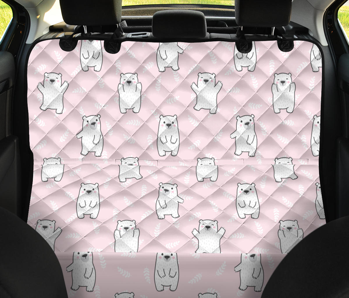Polar Bear Pattern Print Design PB09 Rear Dog  Seat Cover