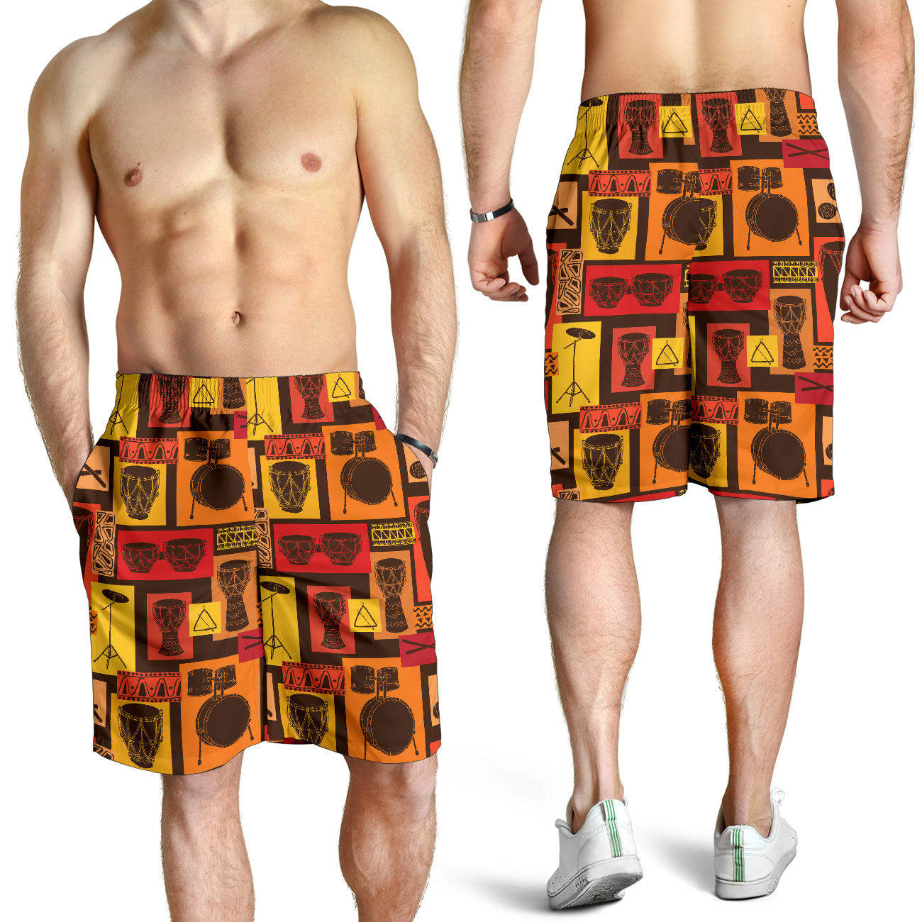Percussion Pattern Print Design 02 Mens Shorts