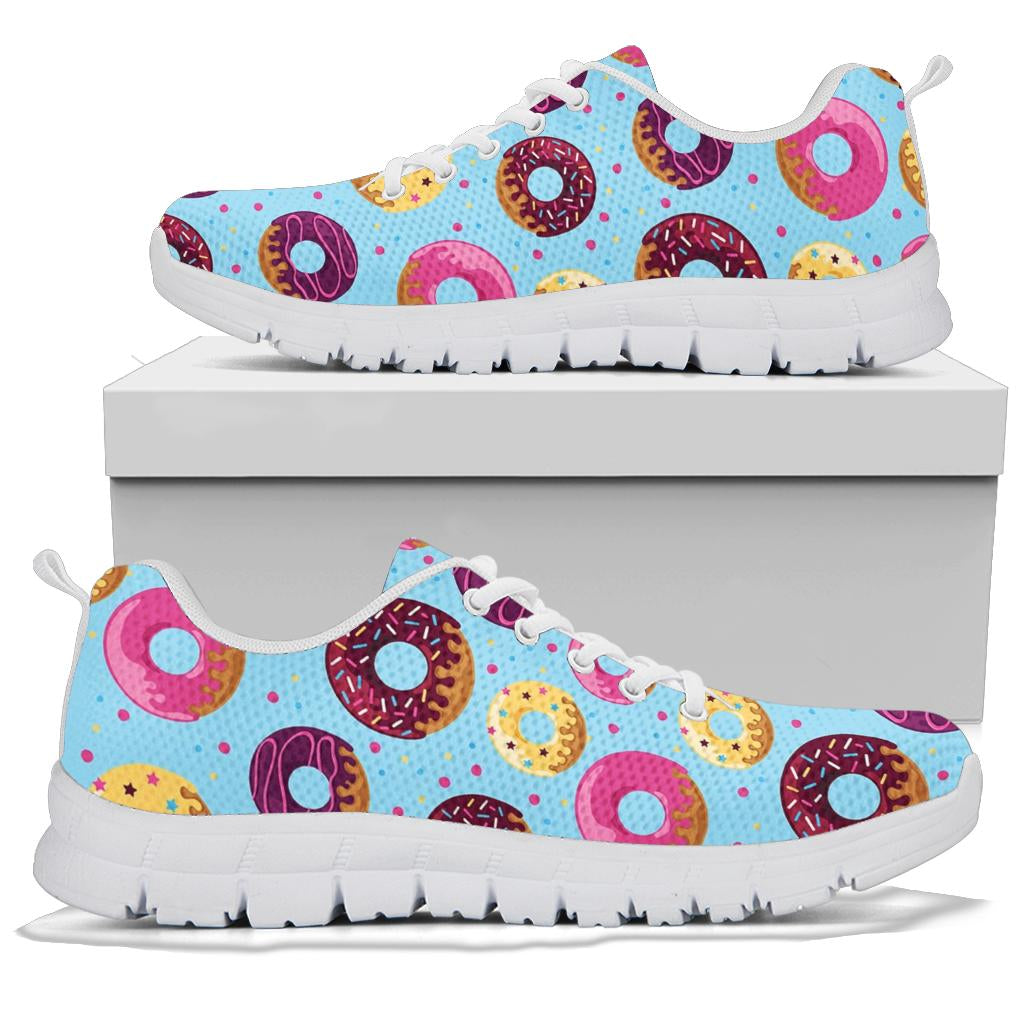 Donut Pattern Print Design DN07 Sneakers White Bottom Shoes