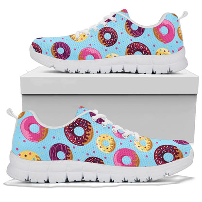 Donut Pattern Print Design DN07 Sneakers White Bottom Shoes