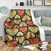 Heart Boho Pattern Print Design HE04 Fleece Blanket