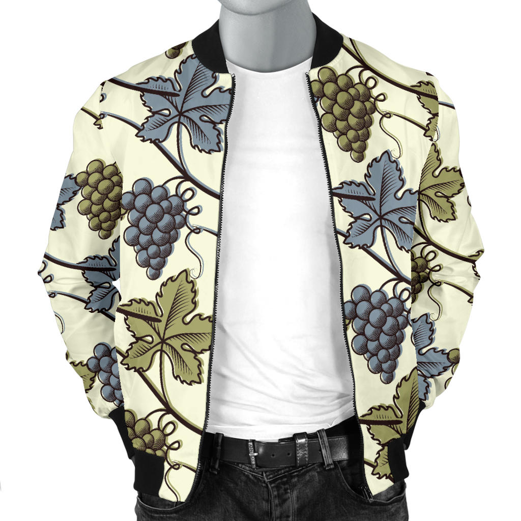 Grape Pattern Print Design GP03 Men Bomber Jacket