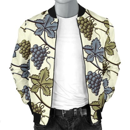 Grape Pattern Print Design GP03 Men Bomber Jacket