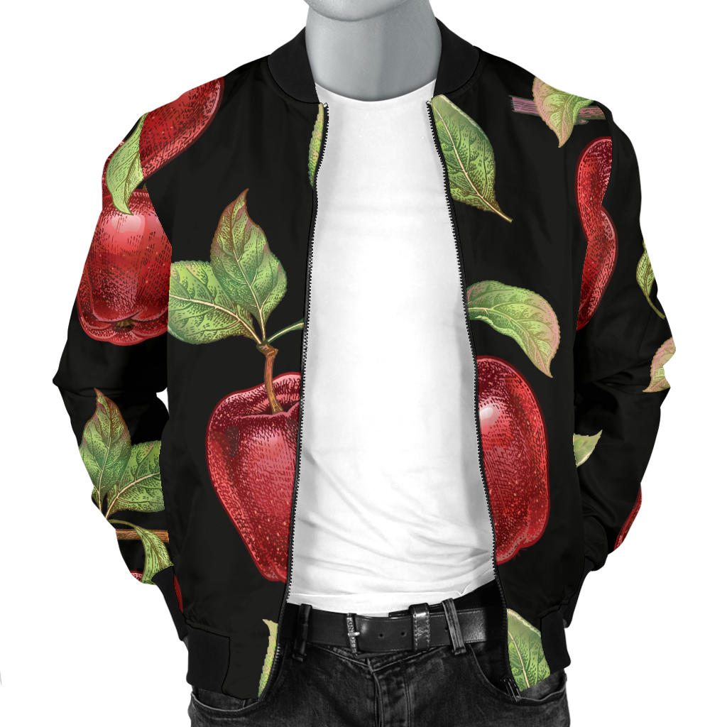 Apple Pattern Print Design AP011 Men Bomber Jacket