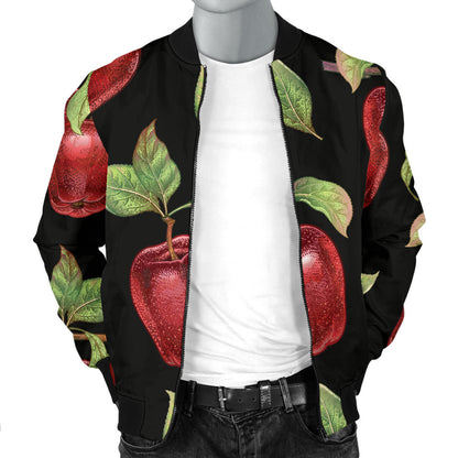 Apple Pattern Print Design AP011 Men Bomber Jacket