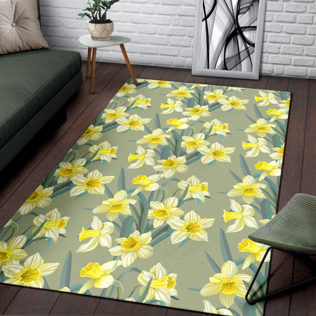 Daffodils Pattern Print Design DF01 Area Rugs