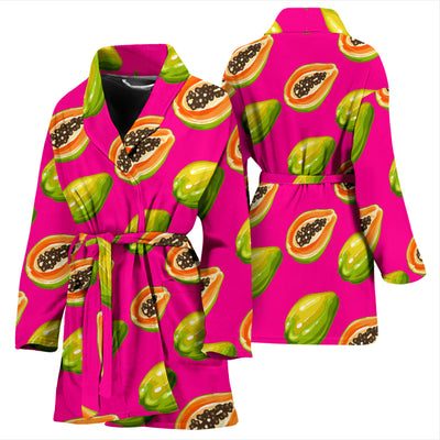 Papaya Pattern Print Design PP02 Women Bathrobe