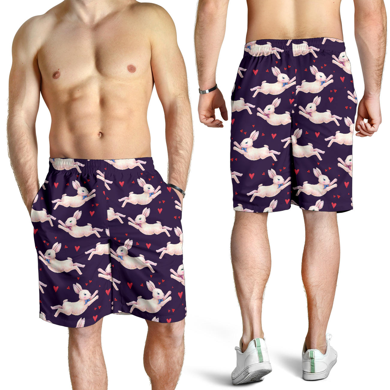 Rabbit Pattern Print Design RB016 Mens Shorts